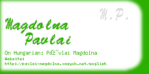 magdolna pavlai business card